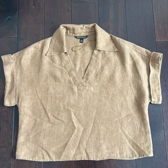 Banana Republic  Cruz Linen Utility Top Size Medium 100% Linen - Picture 7 of 12